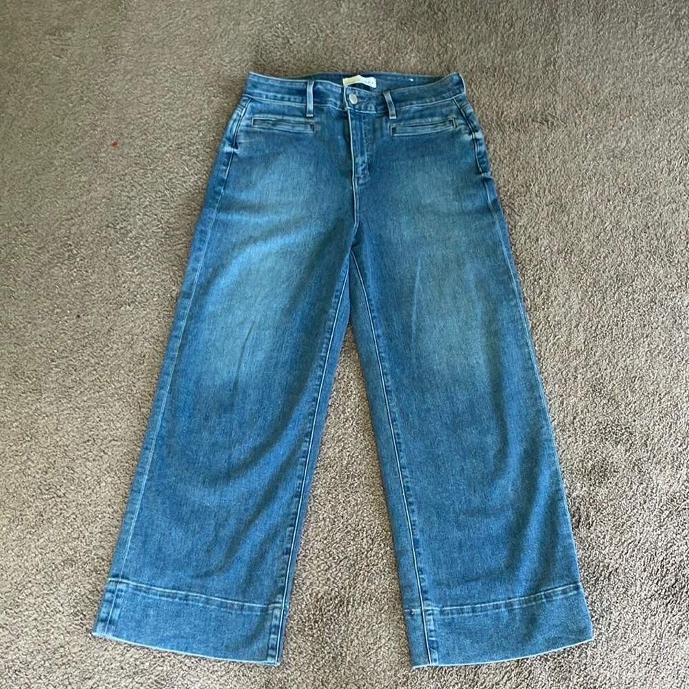 LOFT Cropped Wide Leg Jeans